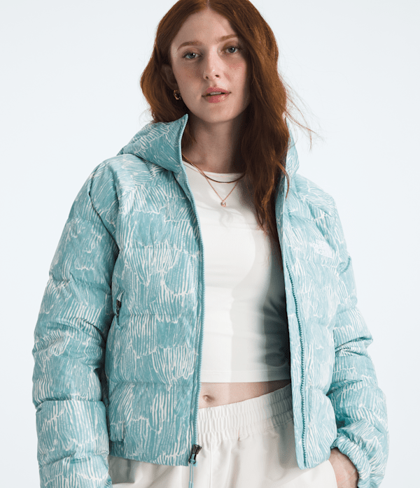 Womens-Hydrenalite-Down-HoodiePrint-TNF-HERO3.png
